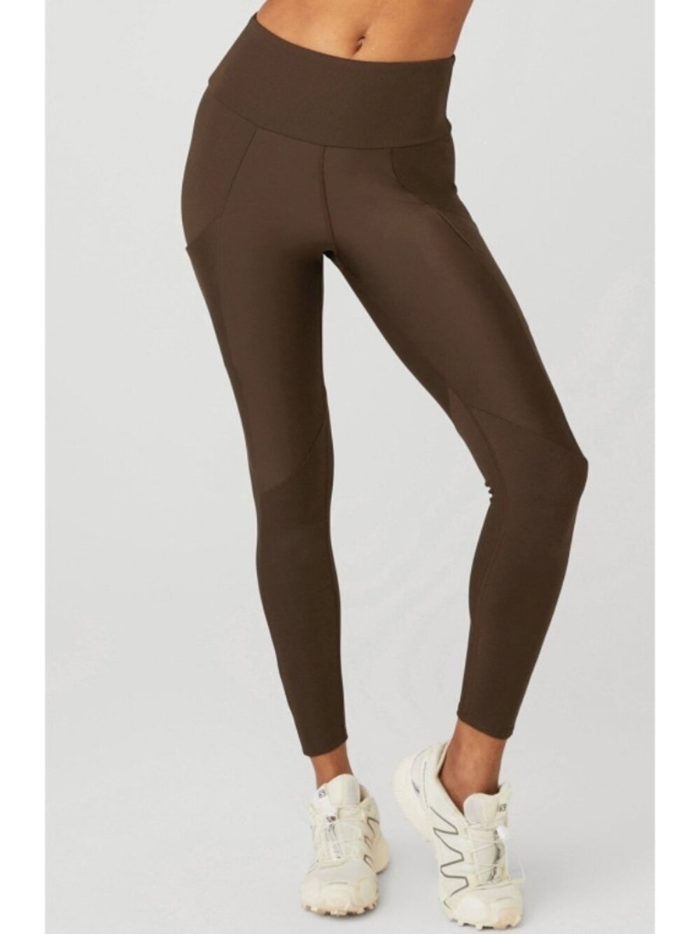 Alo Ribbed Airlift High-Waist 7/8 Enchanted Leggings Espresso Hi-Rise Waisted S